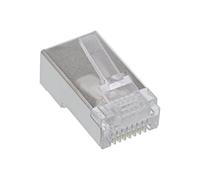 InLine 74000 - Confezione da 10 connettori modulari 8P8C RJ45 per crimpare su cavo rotondo, schermati