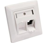 InLine 76201R - Set di cornici per 2 inserti RJ45 Bu/LSA Keystone SNAP-In, colore: Bianco RAL9010