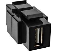 InLine 76201T USB 2.0 Keystone Snap-in, USB A/B femmina, alloggiamento nero