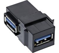 InLine 76202K - Adattatore USB 3.0 Keystone Snap-In, presa USB-A/femmina, angolato, nero