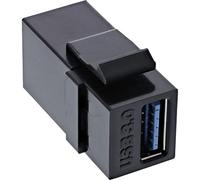 InLine 76202L USB 3.0 Keystone - Inserto Snap-in, presa USB-A, colore: Nero