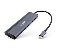 InLine 8 in 1 USB-C Multihub, docking station, 8 K HDMI & DisplayPort, 1 USB-C PD 3.0 100 W, 2 dati USB-A, Ethernet, microSD e SD, MST, per laptop, PC, MacBook e altro ancora, 33278B