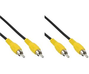InLine 89937B cavo video composito 0,5 m RCA Nero (Confezione da 2)