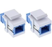 InLine 89988E LWL Keystone Snap-in frizione bianco, Simplex SC/SC, singlemode, blu, manicotto in ceramica (Confezione da 2)