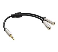 InLine 99250 - Cavo audio a Y sottile, 3,5 mm, ST su 2 jack BU, 0,15 m
