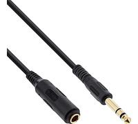 InLine 99972 - Prolunga per cuffie, jack da 6,3 mm, connettori stereo, contatti dorati, 2 m