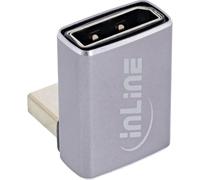 InLine Adattatore DisplayPort 1.4, angolo inferiore 90°, DP maschio a femmina, compatibile 8K, 17291F
