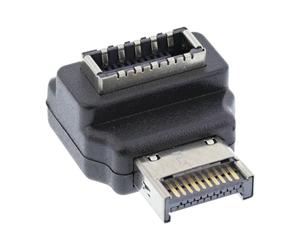InLine® Adattatore USB 3.2 interno, pannello frontale USB E maschio a USB E femmina 90°