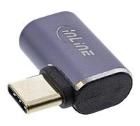 InLine® Adattatore USB 4, connettore USB di tipo C, presa destra/sinistra, in alluminio, grigio