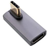 InLine Adattatore USB 4 maschio a USB-C femmina ad angolo verticale 40Gb/s velocità dati 240W Power Delivery 8K@60Hz video alloggiamento alluminio grigio 35900H