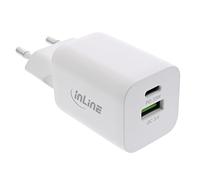 InLine Alimentatore USB C & USB A 33W con Power Delivery & Quick Charge, caricabatterie rapido per cellulari e tablet, bianco 31508D