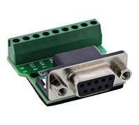 InLine Blocco terminale con presa D-Sub 9, morsetti a vite, fusibile a vite, ideale per cablaggio RS232, compatto per armadio elettrico e industriale, 92501C