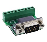 InLine Blocco terminale con spina D-Sub 9, morsetti a vite, compatto, con fusibile a vite, ideale per cablaggio RS232, fai da te e applicazioni industriali, 92501D