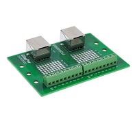 InLine Blocco terminale per guida guida, 2 prese RJ45, dritto, 2 morsetti a vite, adattatore DIN Rail per progetti di rete con doppia connessione, 92505C