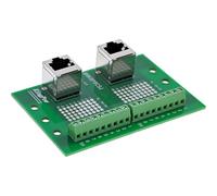 InLine Blocco terminale per guida guida, 2 prese RJ45, verticale, 2 morsetti a vite, adattatore DIN Rail per progetti di rete con uscita cavo verso l'alto, 92505D