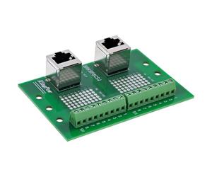 InLine Blocco terminale per guida guida, 2 prese RJ45, verticale, 2 morsetti a vite, adattatore DIN Rail per progetti di rete con uscita cavo verso l'alto, 92505D