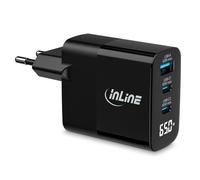 InLine Caricatore USB 3 porte, display digitale con consumo di energia attuale,