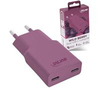 Inline Caricatore USB-C 30W, GaN Alimentatore di Alimentazione con Dual USB-C, PD, PPS, Ricarica Rapida per Smartphone, Tablet, Wild Berry/Viola, 31590P