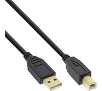 InLine® Cavi, Cavetto USB 2.0 A su B, Contatti Dorati, 1,5 m, Colore: Nero