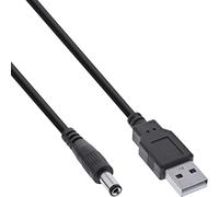 InLine® Cavo adattatore di alimentazione USB DC da maschio a DC 5,5 x 2,10 mm, nero, 1 m