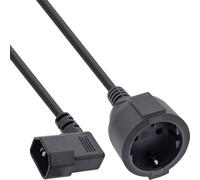 InLine Cavo adattatore di rete C14 ad angolo su presa Schuko 2 m | Fino a 10 A, per sistemi USV, gestione dei cavi compatta in spazio limitato, senza adattatore intermedio aggiuntivo