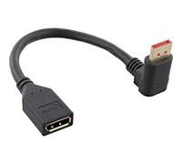 InLine® Cavo adattatore DisplayPort 1.4 ST/BU, 8K4K, inclinato verso il basso, nero/oro, 0,15 m