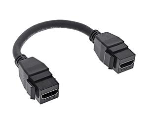 InLine® Cavo adattatore Keystone HDMI 2 X 4K/60Hz, HDMI A femmina/femmina, nero, 0,2 m
