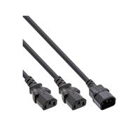 InLine Cavo alimentaz prolunga Y IEC-320 spina C14 2x presa C13 nero 16633