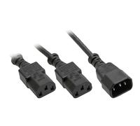 InLine Cavo alimentaz prolunga Y IEC-320 spina C14 2x presa C13 nero 16657K