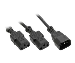 InLine Cavo alimentaz prolunga Y IEC-320 spina C14 2x presa C13 nero 16657K