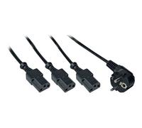 InLine Cavo alimentaz.Y Shu.cko 90° 3x presa C13 nero 5m 16657I