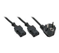 InLine Cavo alimentaz.Y Shu.cko 90° a 2x presa C13 nero 5m 5 m 3-pole IEC 16657F