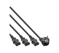 InLine Cavo alimentaz.Y Shu.cko 90° a 3x presa C13 nero 1,8m 16653B