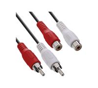 InLine Cavo Audio 2x RCA maschio / femmina 20m prolunga 89934L