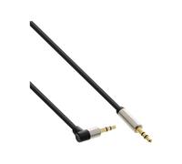 Cavo audio Slim da spina Jack 3,5mm a spina Jack 3,5mm, angolato, Stereo, dorato, nero, 10m