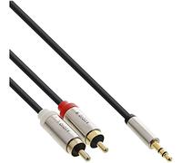 InLine® Cavo audio slim jack 3,5 mm maschio a 2 RCA maschio, 1 m