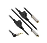 InLine Cavo Audio Y,1x Jack M 3,5mm a 2x Jack 3,5mm F slim c. volume 99253A
