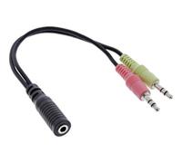 InLine Cavo Audio Y 2x Jack 3,5mm M a Jack 3,5mm F, 0,15m, 4pin CTIA
