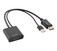 InLine Cavo convertitore da HDMI F a DisplayPort M 4K nero dorato 0,3m 17169P