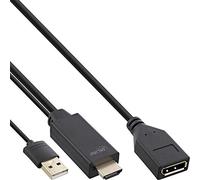 InLine® - Cavo convertitore da HDMI ST a DisplayPort BU, 4K, nero/oro, 0,3 m