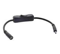 InLine® Cavo DC con interruttore, spina DC 3,5 x 1,35 mm, AWG 18, nero, 0,2 m, 26906I