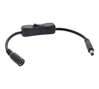 InLine® Cavo DC con interruttore, spina DC 5,5 x 2,10 mm, AWG 18, nero, 0,2 m, 26906B