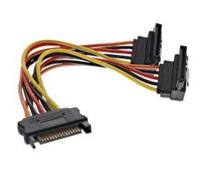 InLine Cavo di aliment. a Y, da 1x 5,25“ M a 2x SATA F, ang., con ling., 0,15m