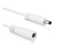InLine - Cavo di prolunga CC, cavo di prolunga universale per strisce LED, telecamere di sorveglianza, stampanti, router, switch e molto altro, DC maschio/femmina 3,5 x 1,35 mm, bianco, 1 m