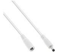 InLine - Cavo di prolunga DC universale, cavo di prolunga per strisce LED, telecamere di sorveglianza, stampanti, router, switch, ecc., spina DC 4,0 x 1,7 mm, bianco, 0,5 m