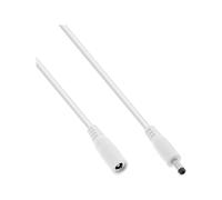 InLine - Cavo di prolunga DC universale, cavo di prolunga per strisce LED, telecamere di sorveglianza, stampanti, router, switch, ecc., spina DC 4,0 x 1,7 mm, bianco, 3 m