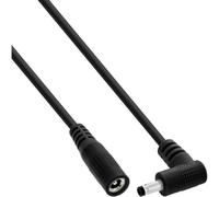 InLine Cavo di prolunga DC, spina angolare, 4,0 x 1,7 mm, nero, 2 m | 2 m, AWG 18, 12-24 V DC, 140 W, presa dritta, guaina in PVC, guaina per cavi salvaspazio