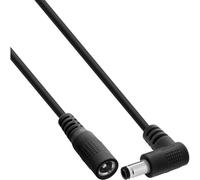 InLine Cavo di prolunga DC, spina angolare, 5,5 x 2,5 mm, nero, 5 m | 5 m, AWG 18, 12-24 V DC, 140 W, presa dritta, guaina in PVC, guaina per cavi salvaspazio