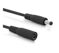 InLine - Cavo di prolunga DC universale, cavo di prolunga per strisce LED, telecamere di sorveglianza, stampanti, router, switch, ecc., spina DC 5,5 x 2,1 mm, nero, 1 m