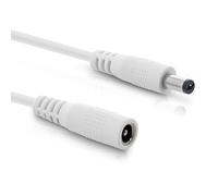InLine - Cavo di prolunga DC universale, cavo di prolunga per strisce LED, telecamere di sorveglianza, stampanti, router, switch, ecc., spina DC 5,5 x 2,1 mm, bianco, 2 m